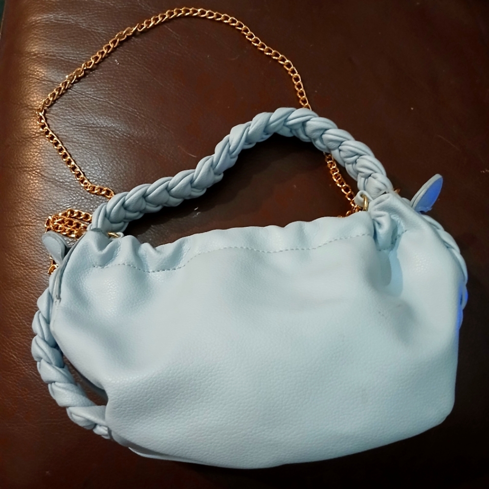 Baby blue purse hand bag